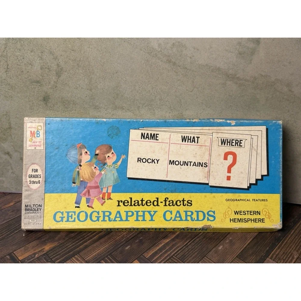 RARE VINTAGE 1965 Geography Quiz Cards Teaching Supplies Classroom Aid